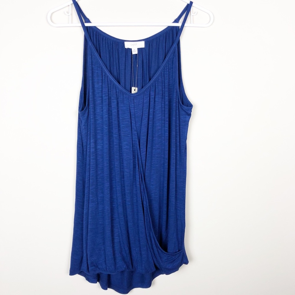 NWT Spaghetti Strap Cross Front Blue Top by Cupio